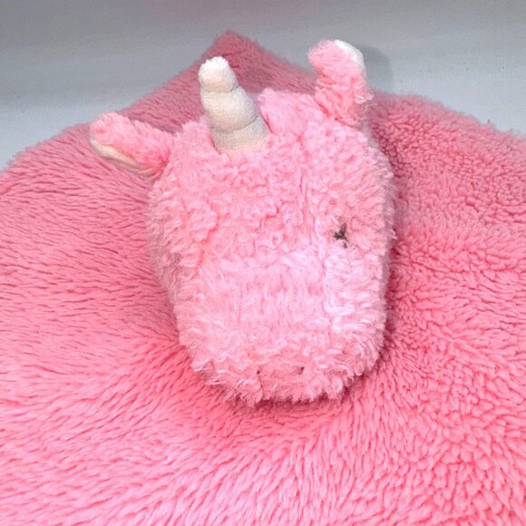 Parents Choice Pink Plush Unicorn Lovey Blanket Stuffed Animal Security Comfort - Picture 3 of 9